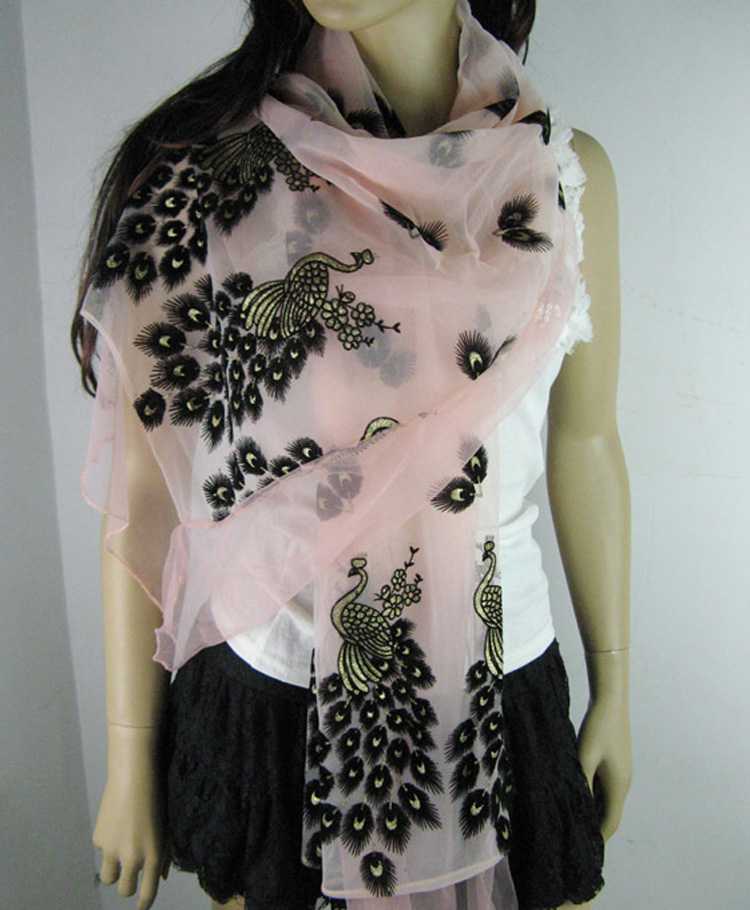 Peacock gilt double scarf