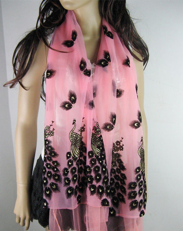 Peacock gilt double scarf
