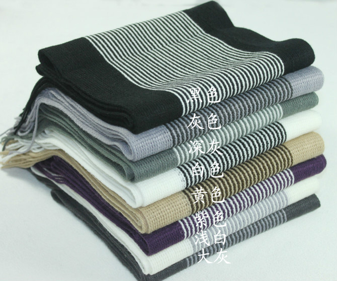Knitted wool scarf men