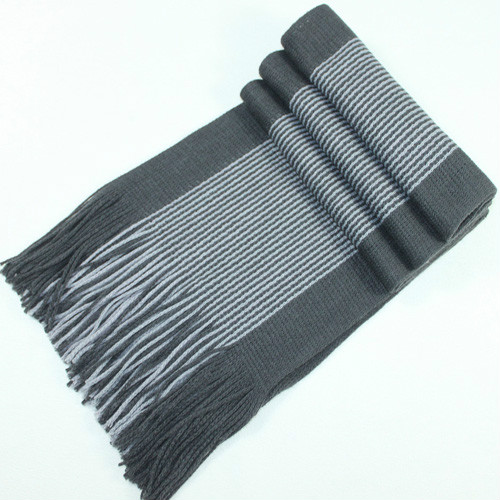 Knitted wool scarf men