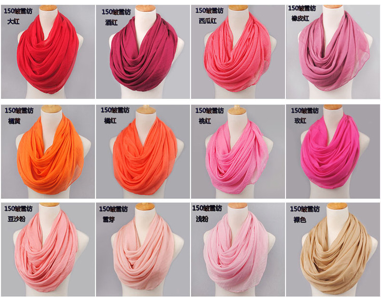 Solid color chiffon scarf wholesale