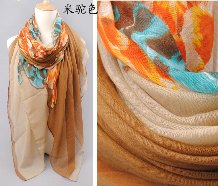 Plants floral scarves wholesale 