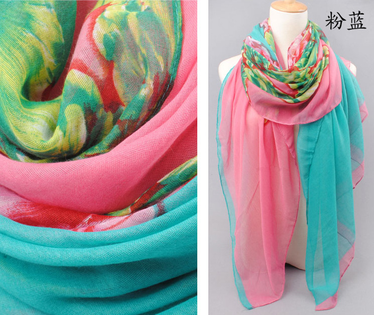 Plants floral scarves wholesale 