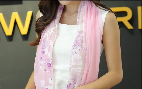 Long silk georgette scarves