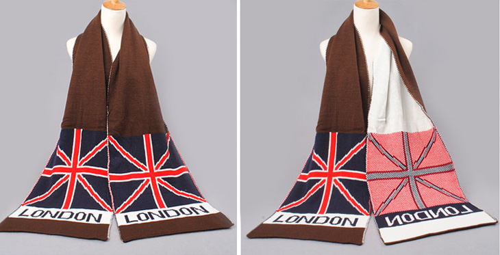 Wholesale british flag wool scarves