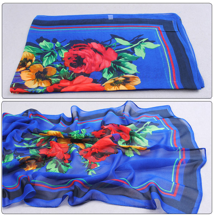 Wholesale chiffon flowers scarves