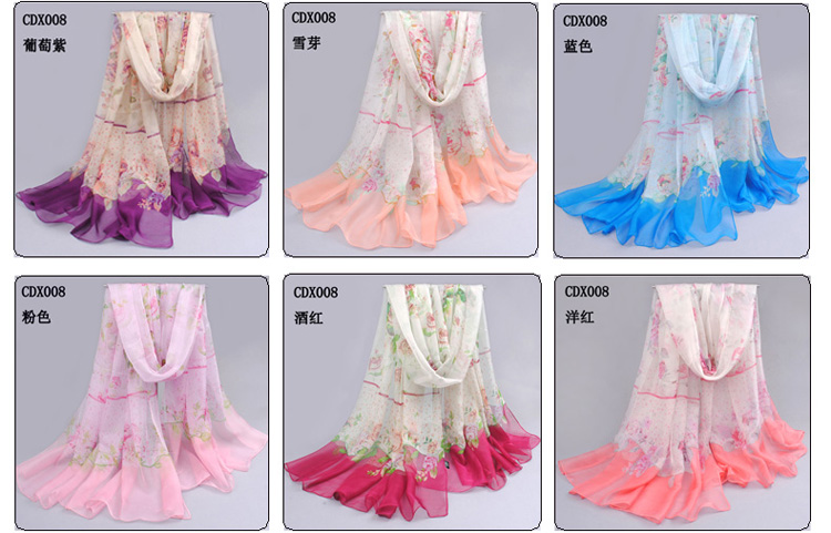 Long georgette scarf wholesale 
