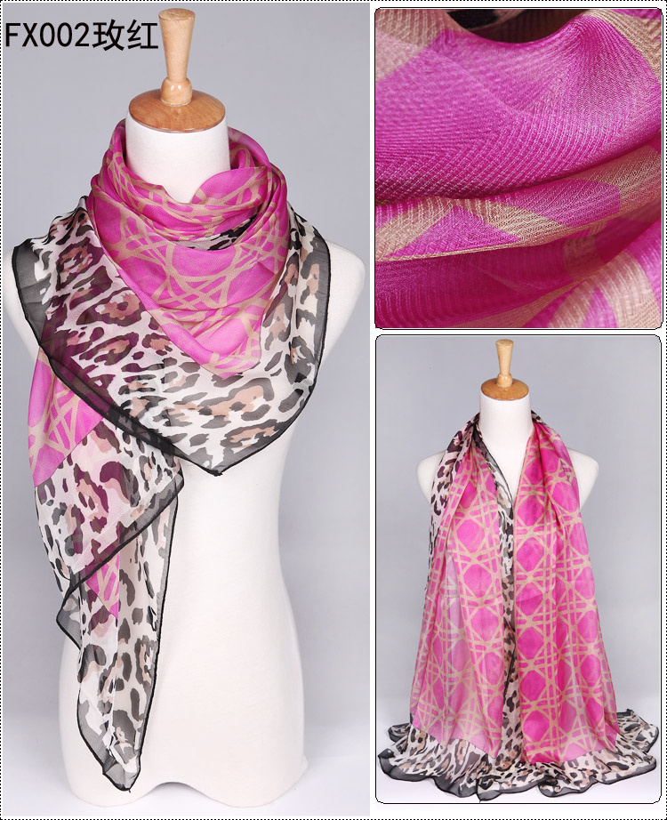 Ladies long silk scarves