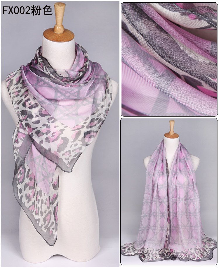 Ladies long silk scarves