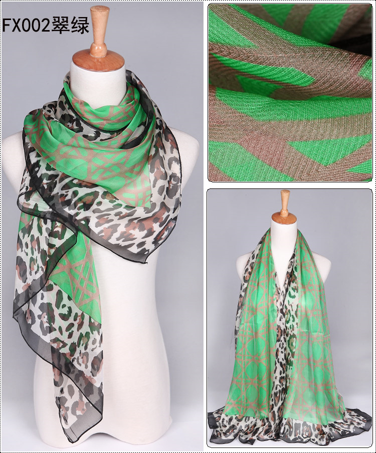 Ladies long silk scarves