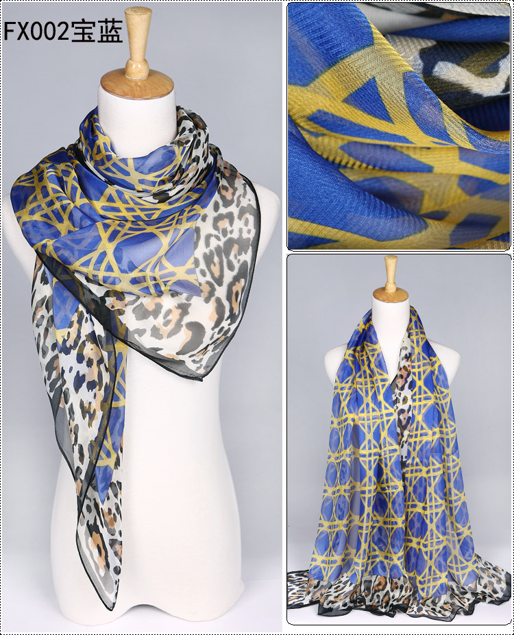 Ladies long silk scarves