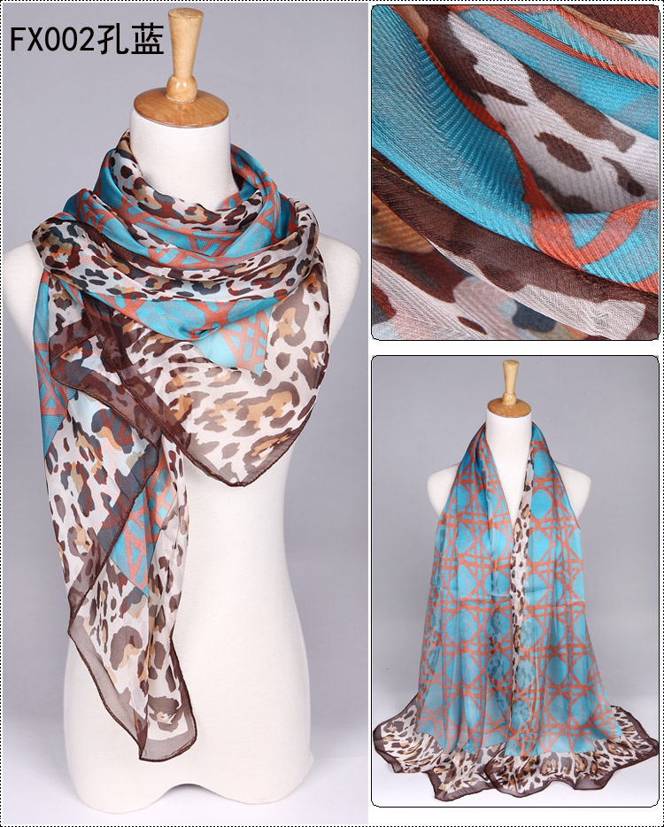 Ladies long silk scarves
