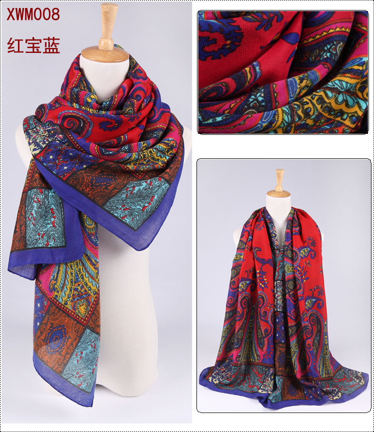 Wholesale printed cotton scarves 