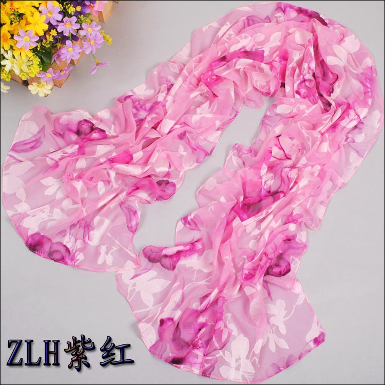 Wholesale printed long silk scarves 