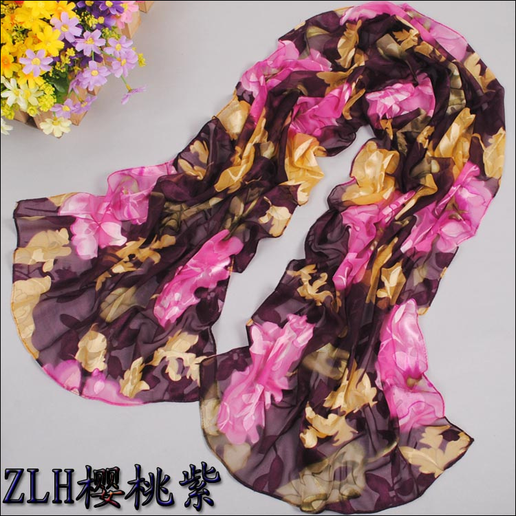 Wholesale printed long silk scarves 