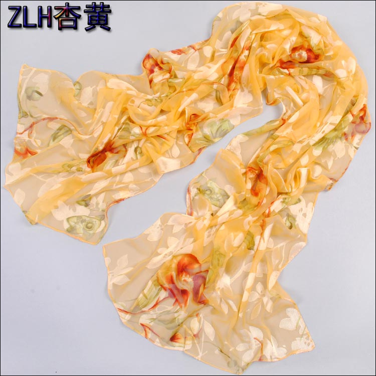Wholesale printed long silk scarves 