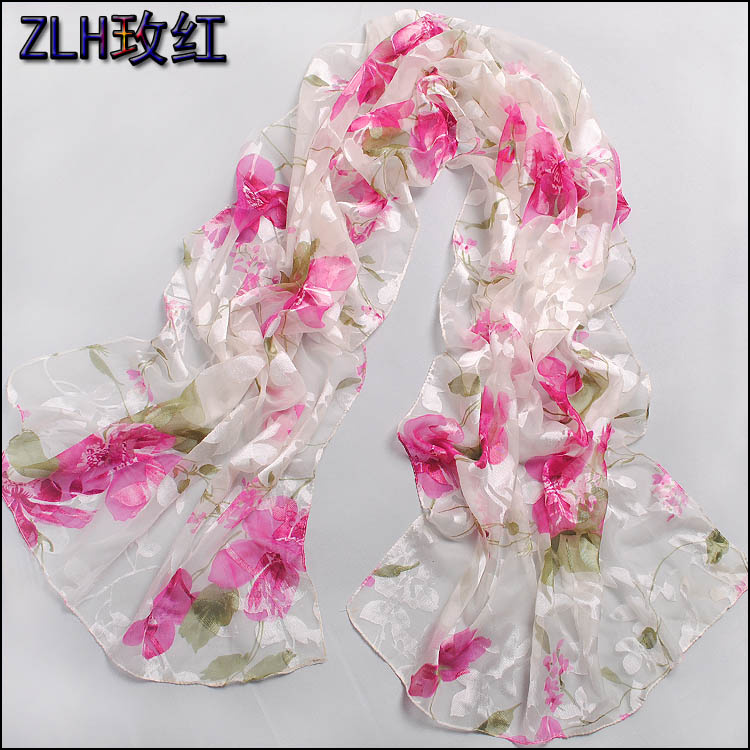 Wholesale printed long silk scarves 