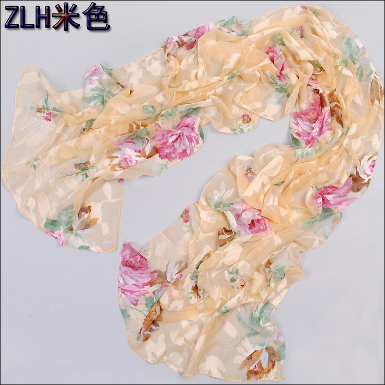 Wholesale printed long silk scarves 