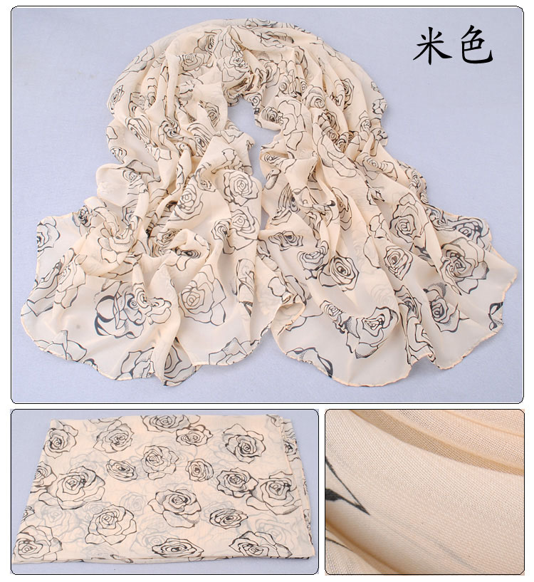 Silk chiffon scarves for women