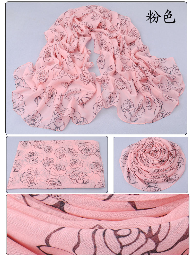 Silk chiffon scarves for women