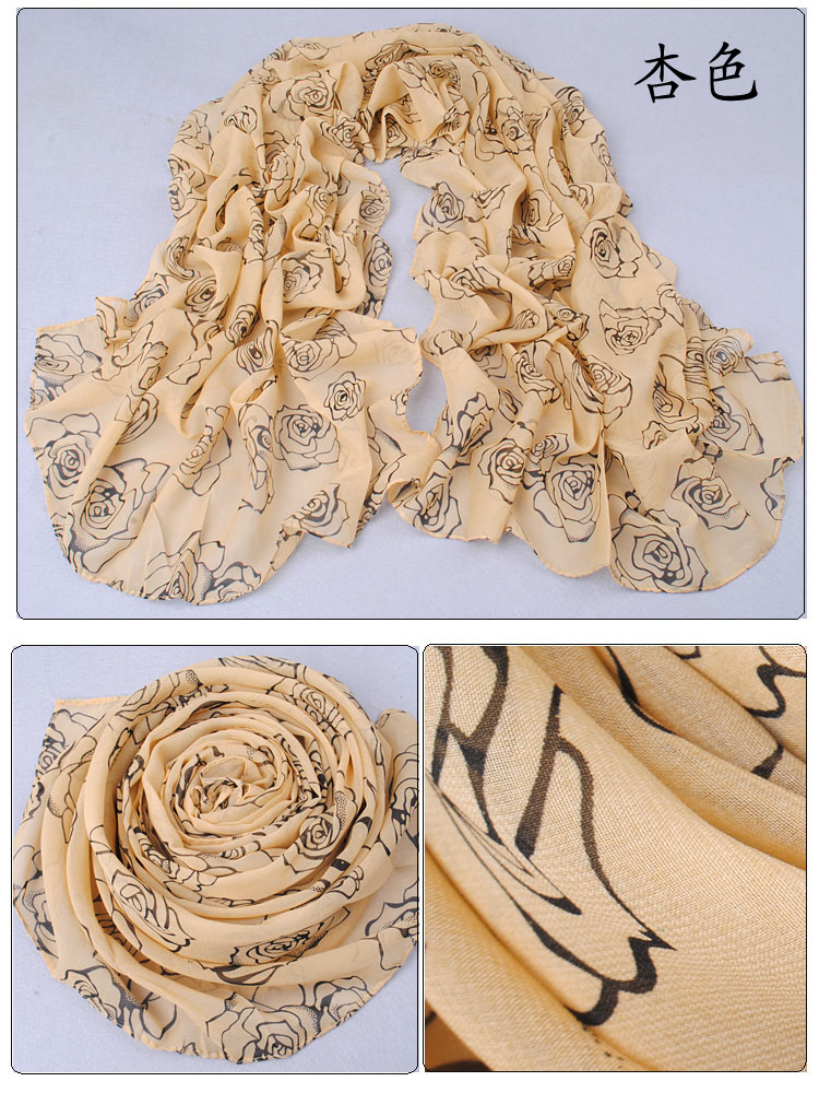 Silk chiffon scarves for women
