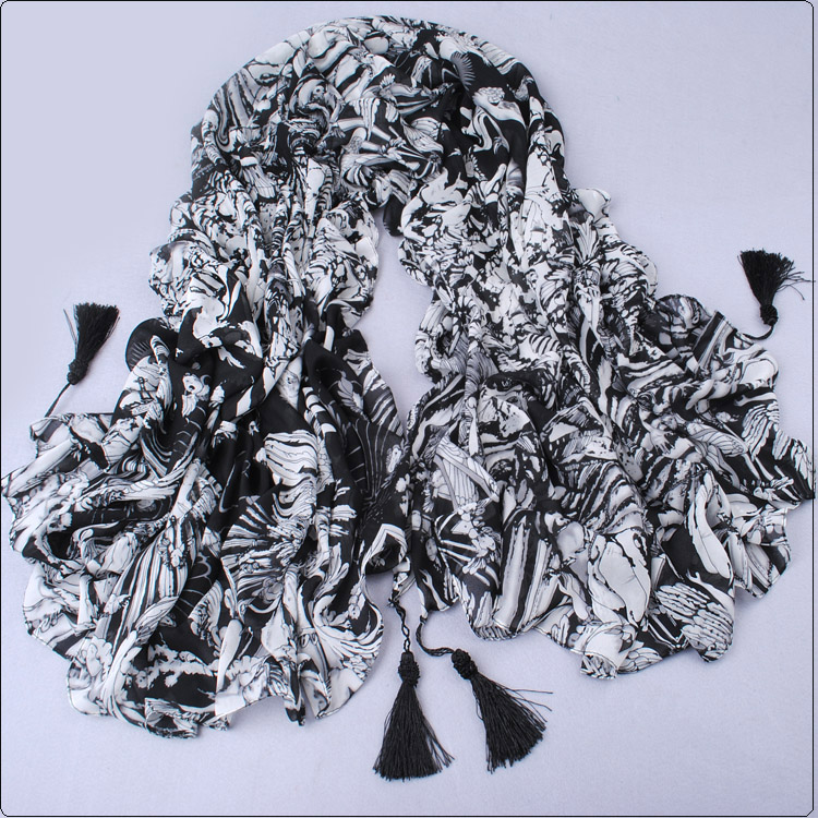 Skull long silk scarf wholesale