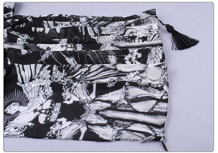Skull long silk scarf wholesale