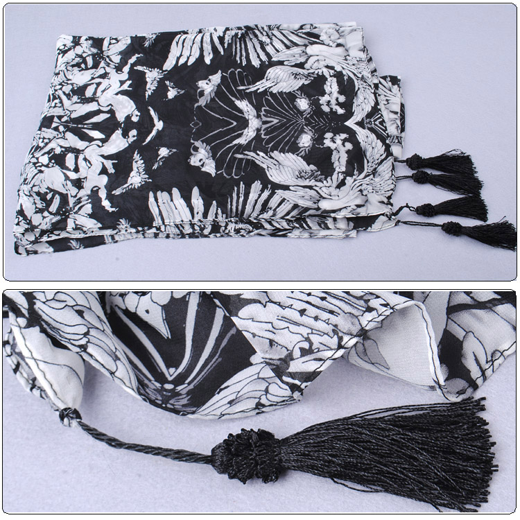 Skull long silk scarf wholesale