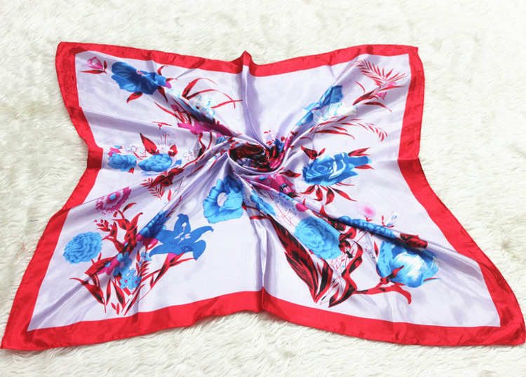 Peony flower silk scarf