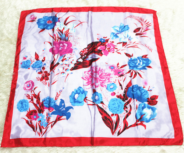 Peony flower silk scarf