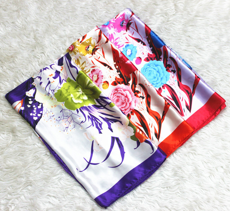 Peony flower silk scarf