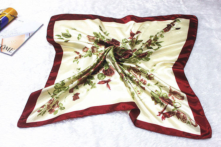 Women silk scarf tying china scarf
