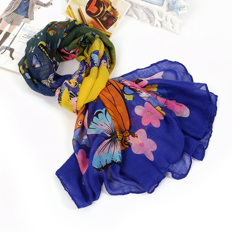 Butterfly silk scarf for women