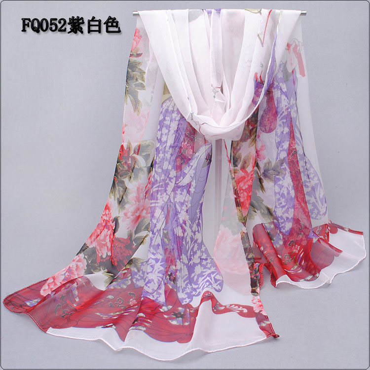 Long silk chiffon scarf wholesale