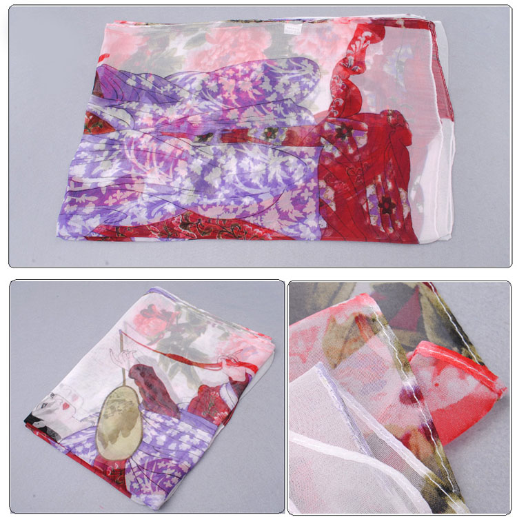 Long silk chiffon scarf wholesale