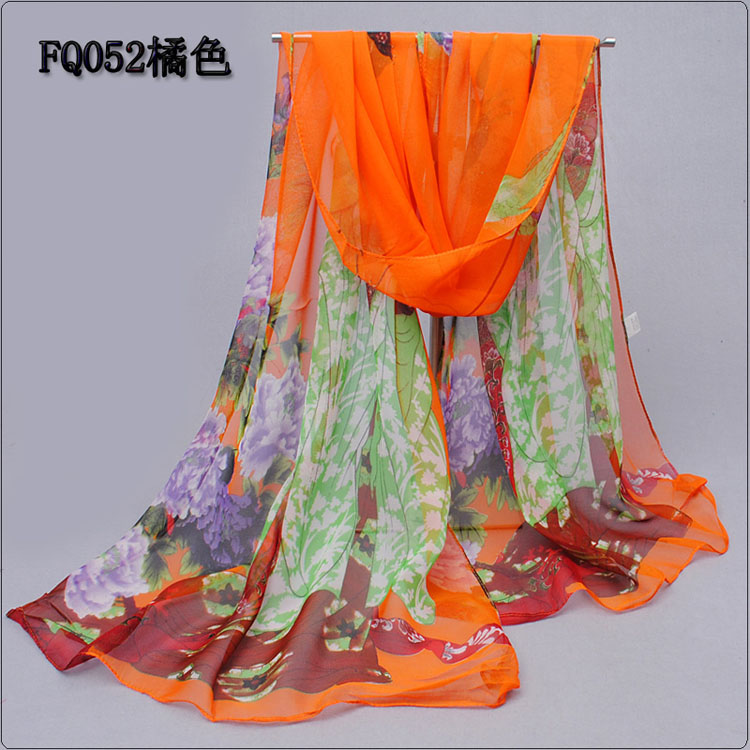 Long silk chiffon scarf wholesale