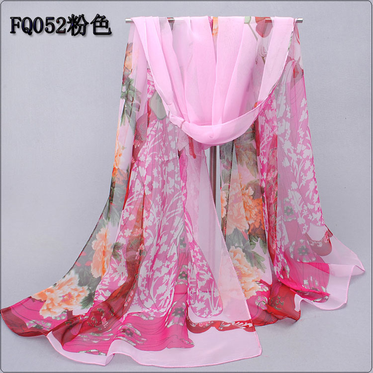 Long silk chiffon scarf wholesale