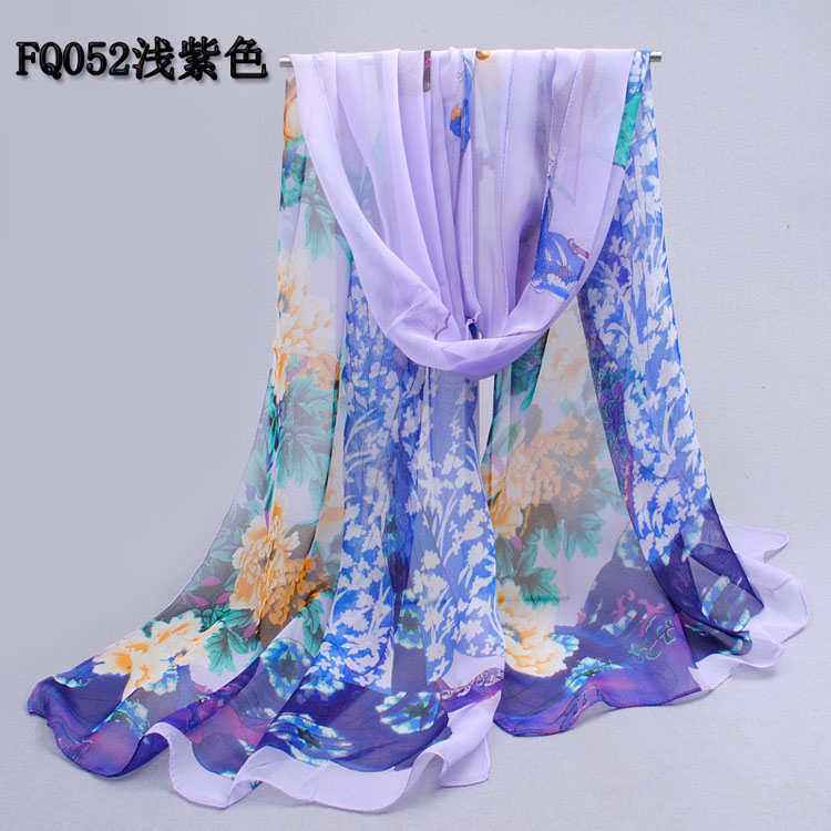 Long silk chiffon scarf wholesale