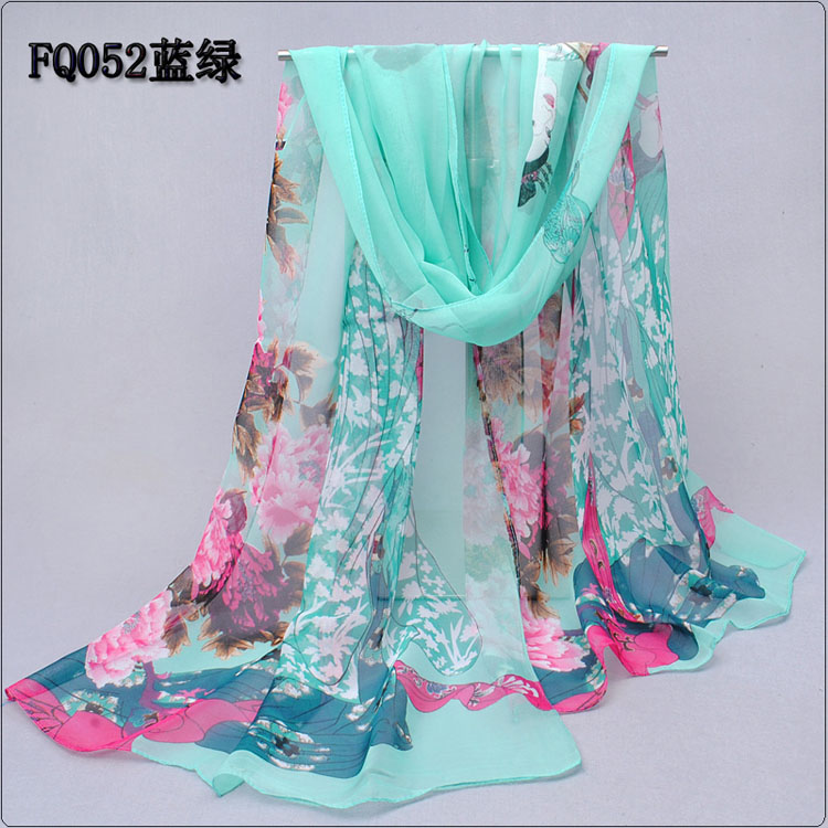 Long silk chiffon scarf wholesale