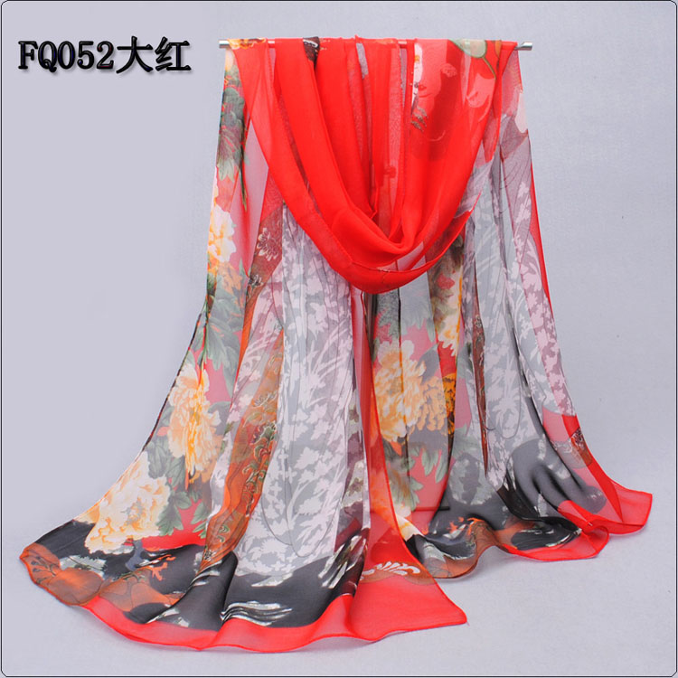Long silk chiffon scarf wholesale