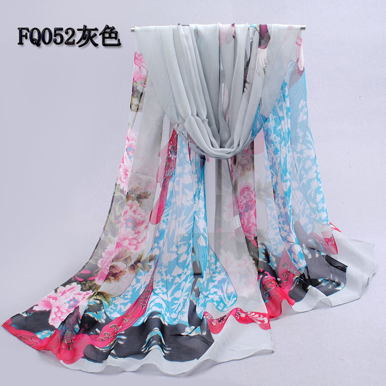 Long silk chiffon scarf wholesale