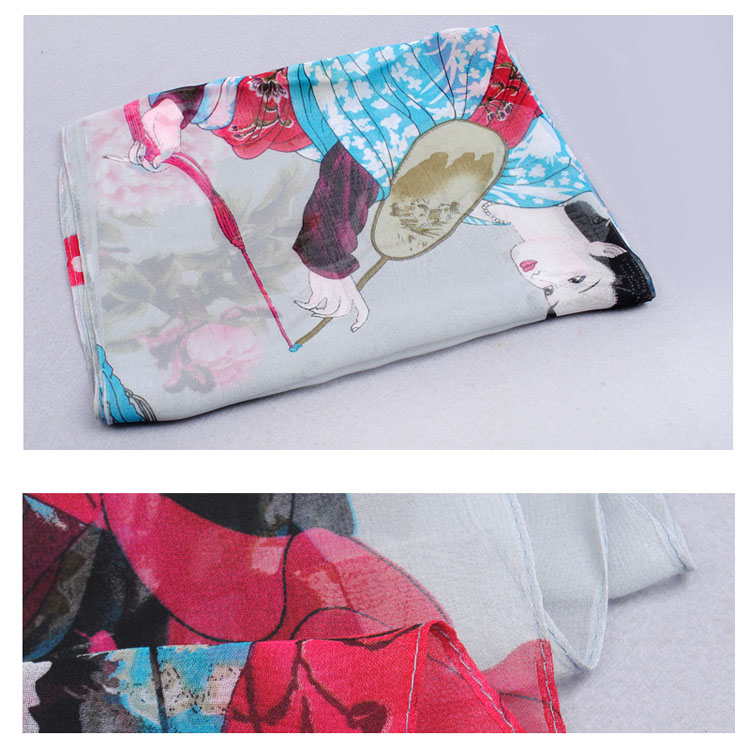 Long silk chiffon scarf wholesale
