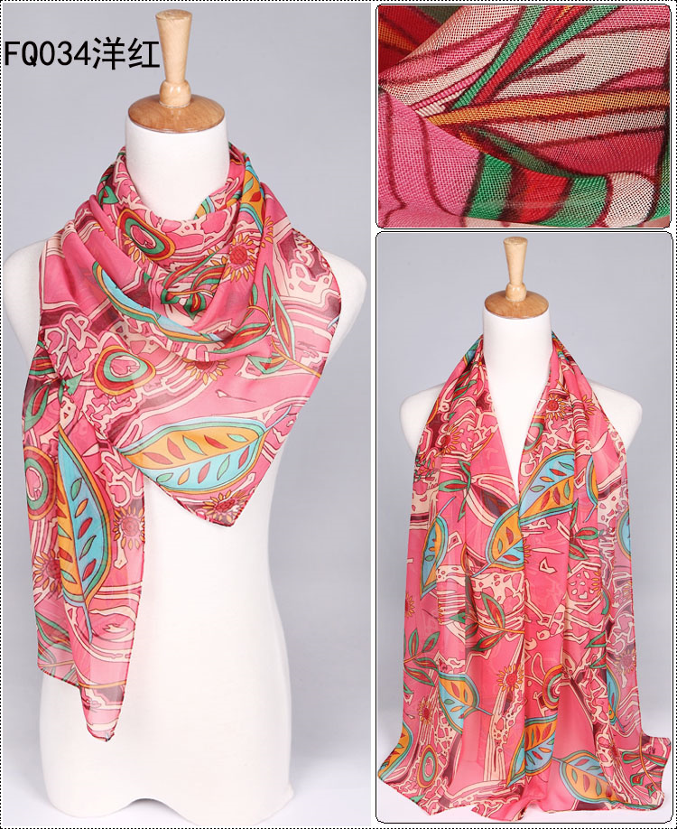 Wholesale silk chiffon scarf long