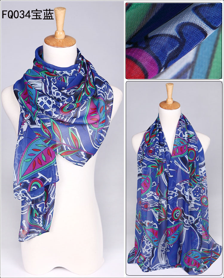 Wholesale silk chiffon scarf long