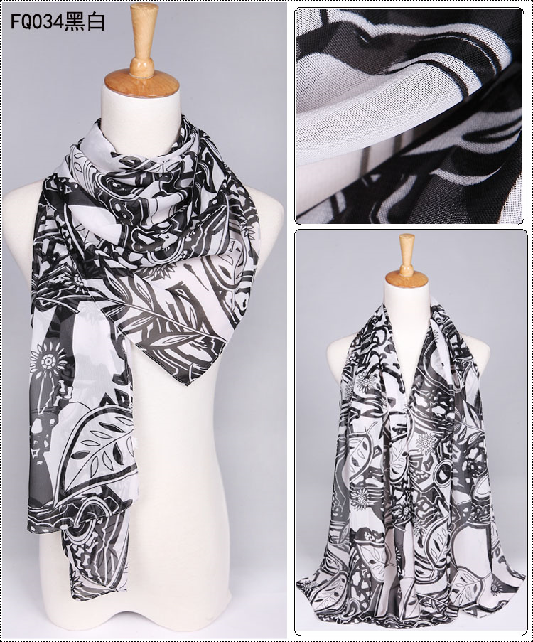 Wholesale silk chiffon scarf long