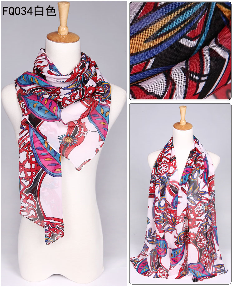 Wholesale silk chiffon scarf long