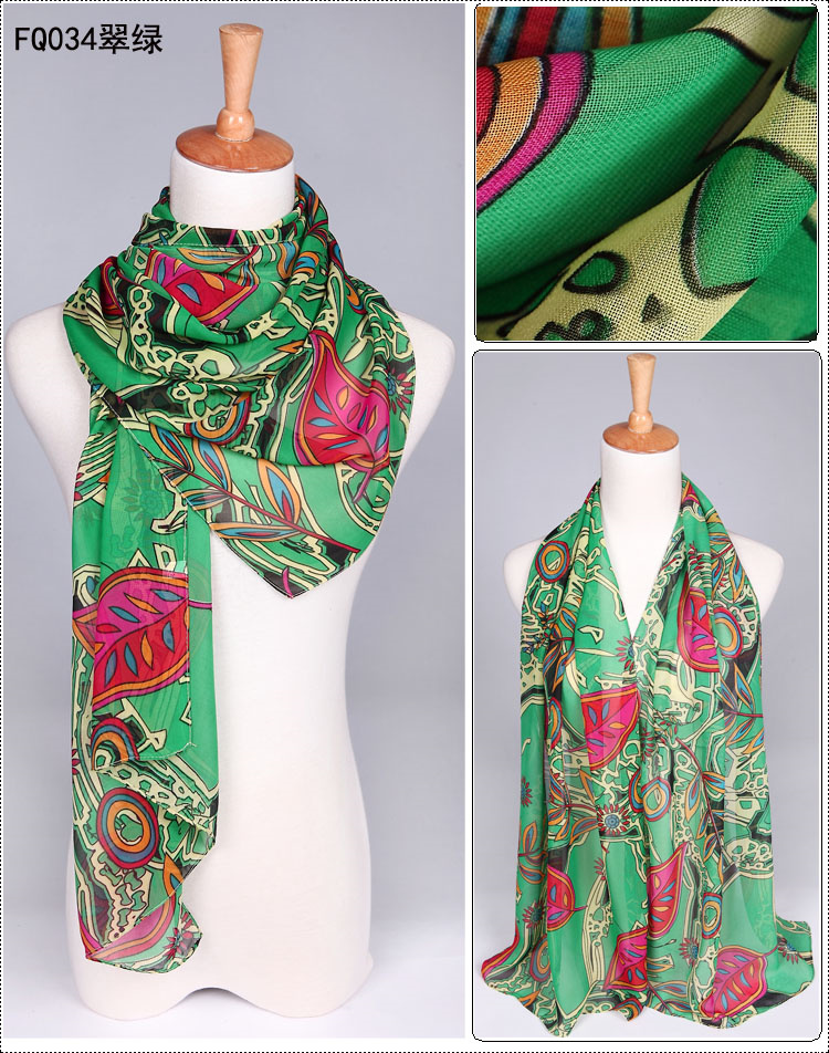 Wholesale silk chiffon scarf long