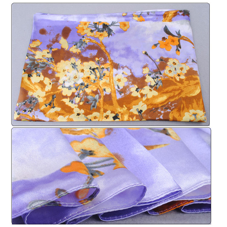 Women floral silk scarves