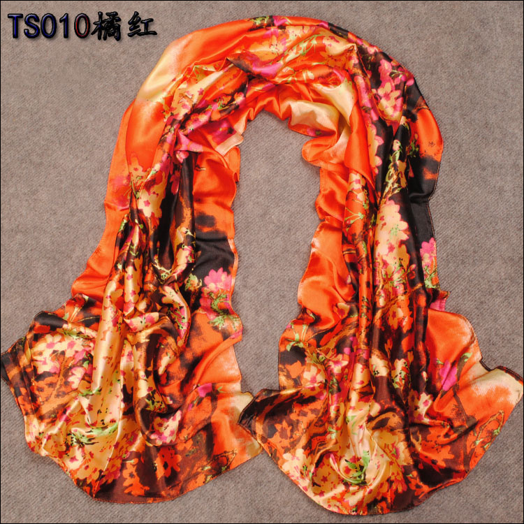 Women floral silk scarves