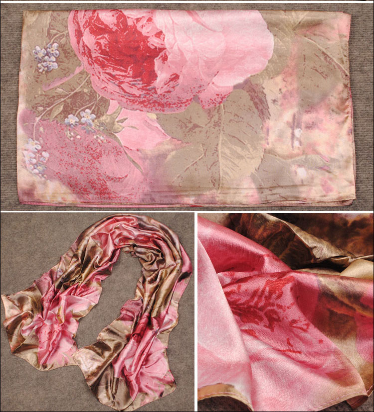 Rose silk scarves wholesale